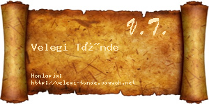 Velegi Tünde névjegykártya